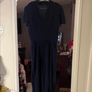 Elegant 50s Navy Blue Dress
